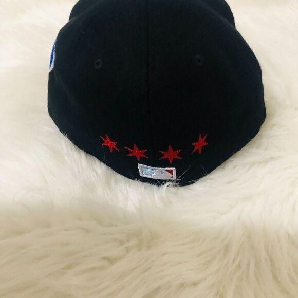 New Era 59Fifty Chicago Cubs Men's Fitted Hat Embroidered Black Blue Size‎ 7 NEW - Picture 5 of 8